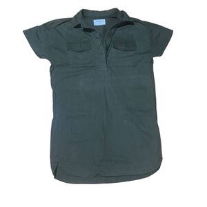 REI Cooperative Small Army Green Polo Tee Short Sleeve Dress Women Oversized